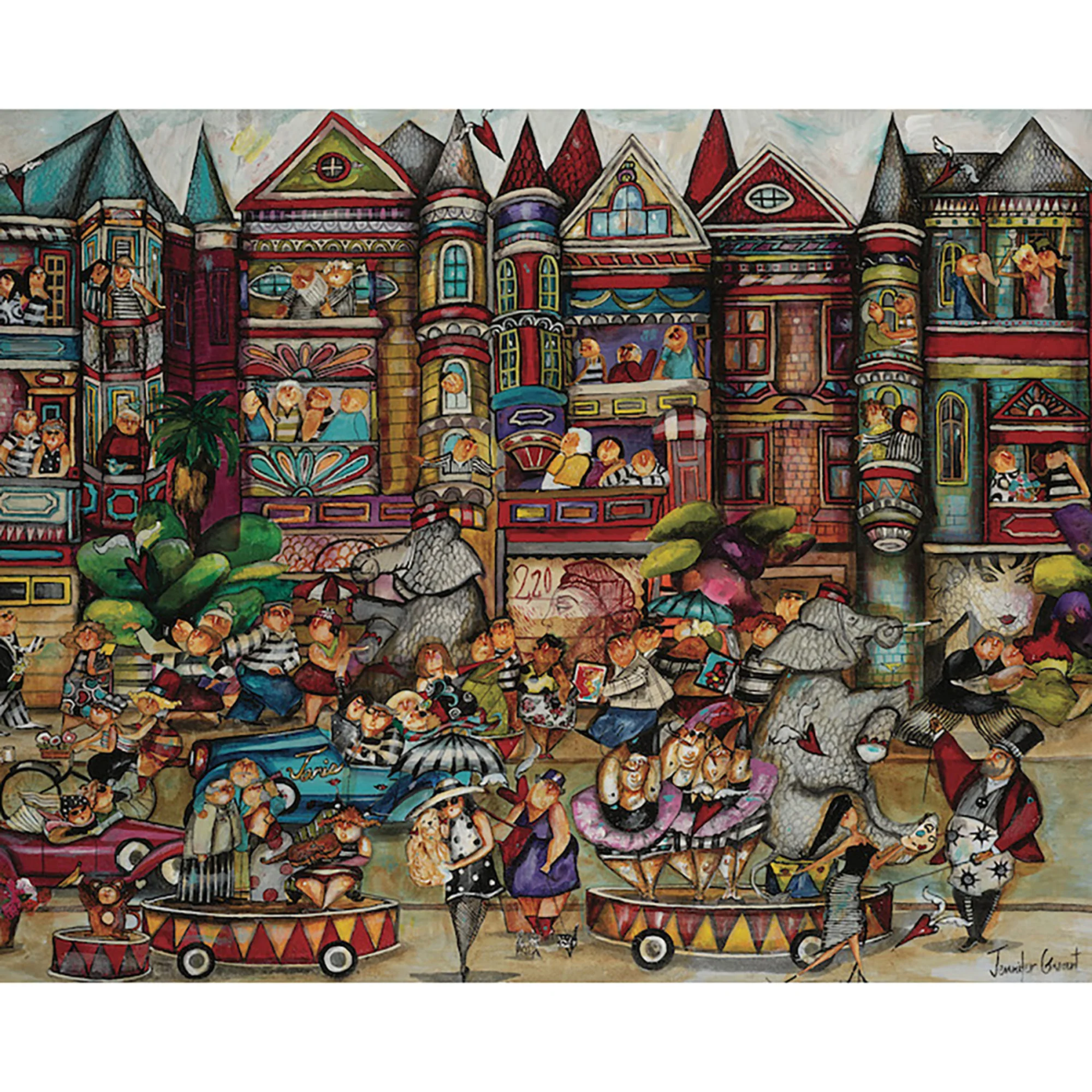 Jennifer Garant Elephant Walk Carnival-Themed Jigsaw Puzzle - 1000 pc - Image 7