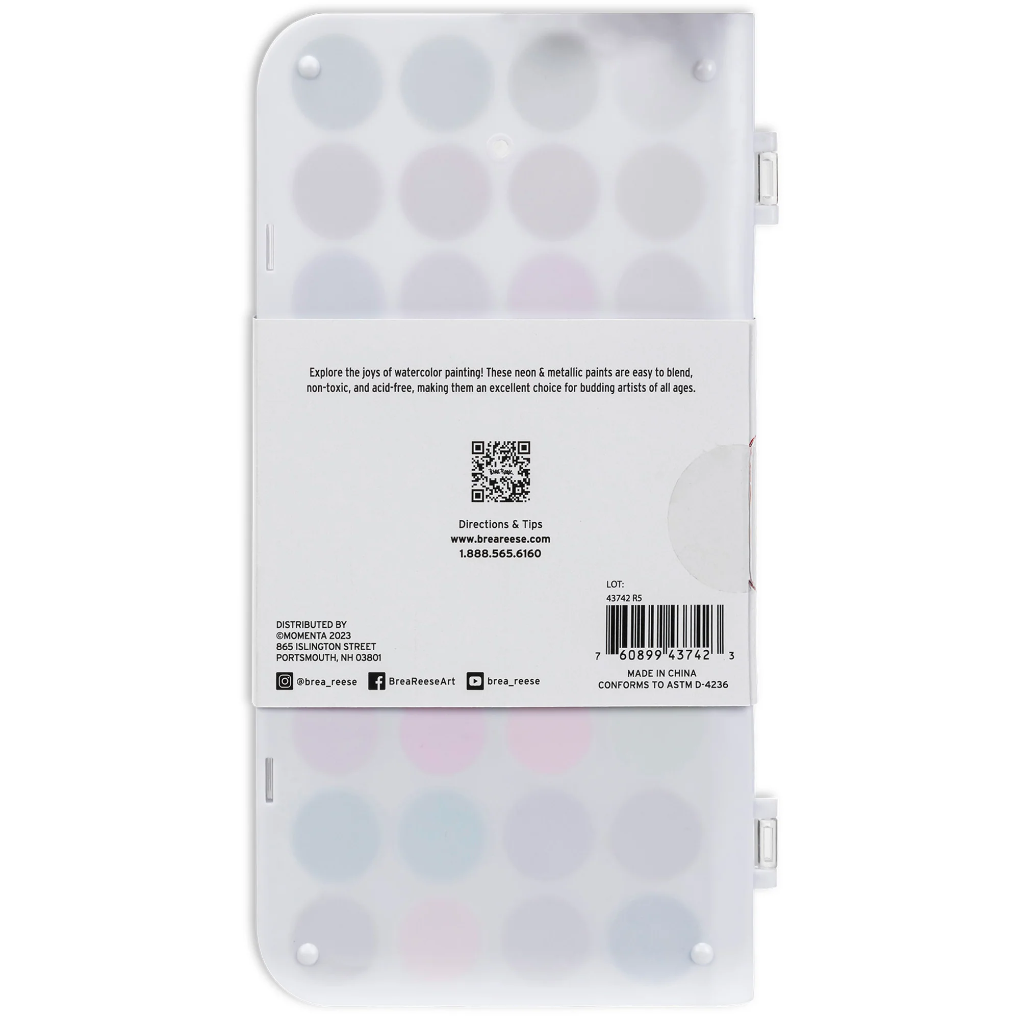 Brea Reese Essential Watercolor Paint Set With 36 Neon & Metallic Colors - Image 3