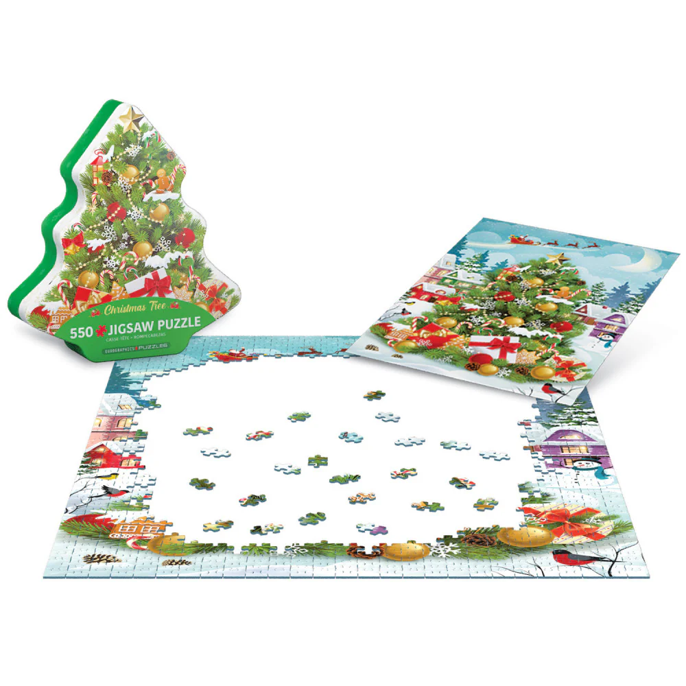 Eurographics Christmas Tree 550-Piece Jigsaw Puzzle in Collectible Tin - Image 2