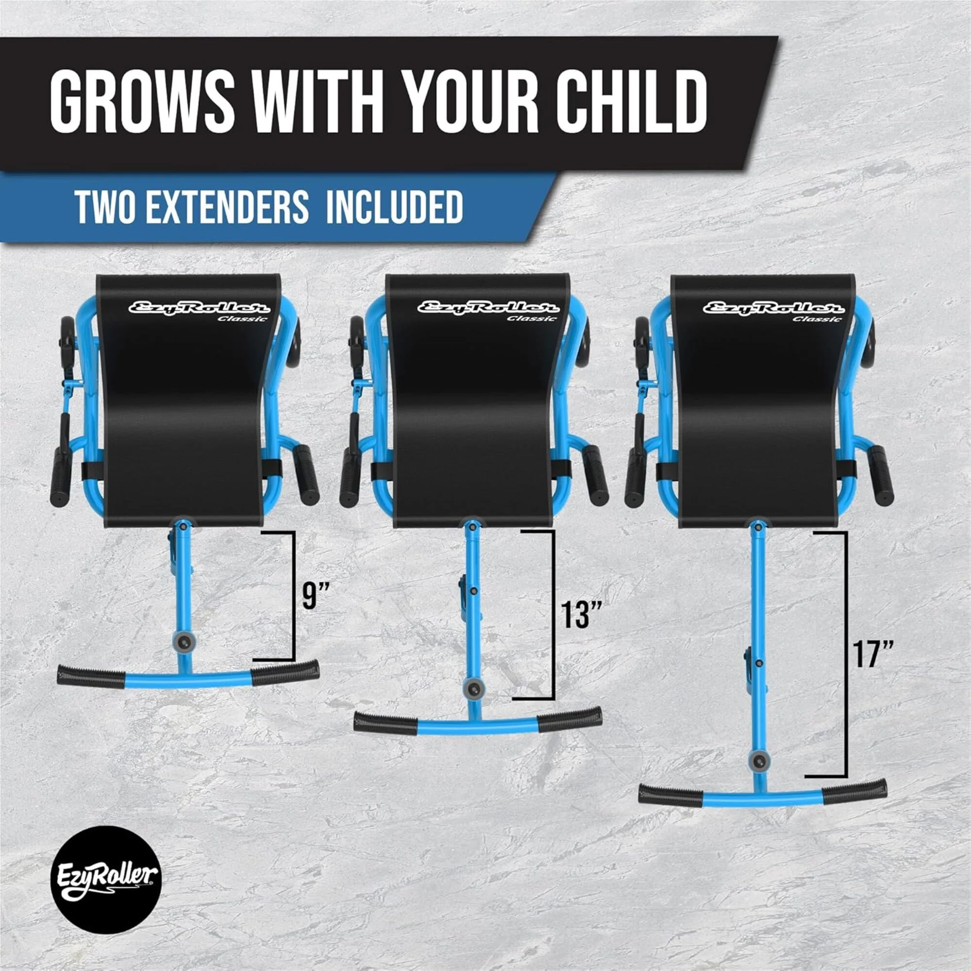 EzyRoller Classic Aqua Blue Ride-On With Leg-Powered Motion - Image 2