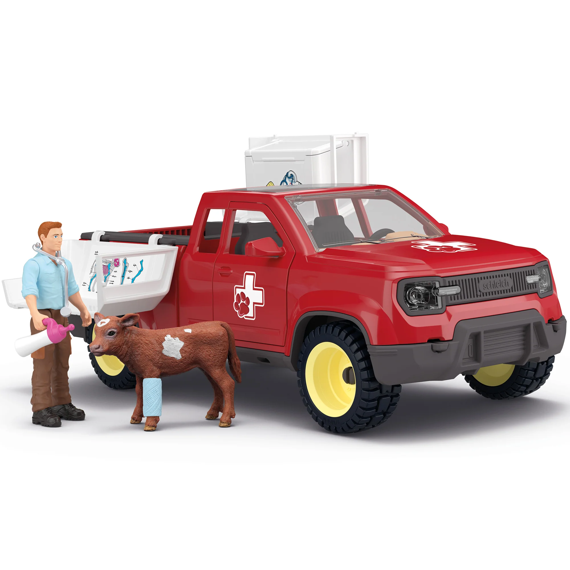 Schleich Farm World Veterinarian Pick-Up Truck 29-Piece Playset - Image 2