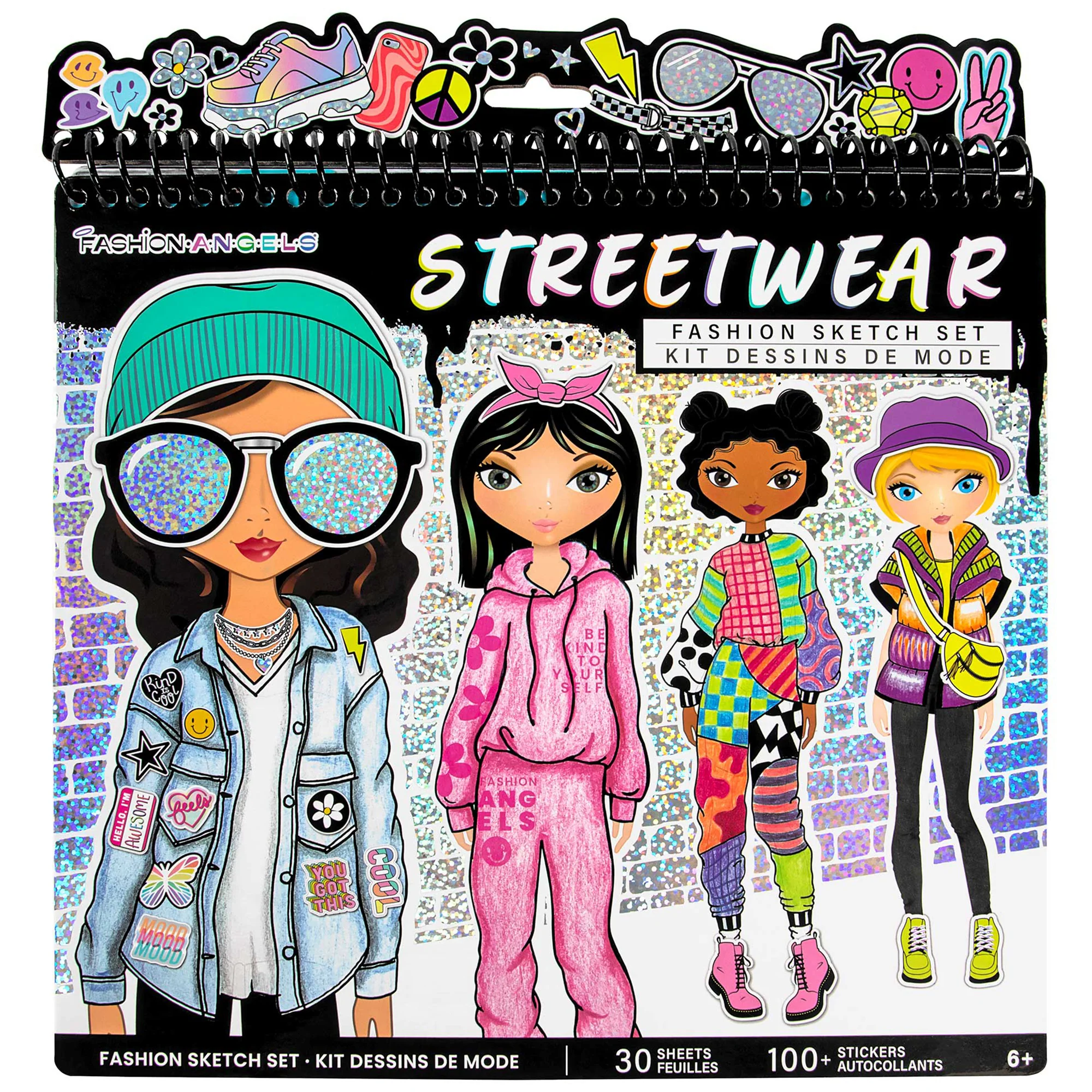 Fashion Angels Streetwear Sketch Portfolio With 30 Sheets And Stencils - Image 5