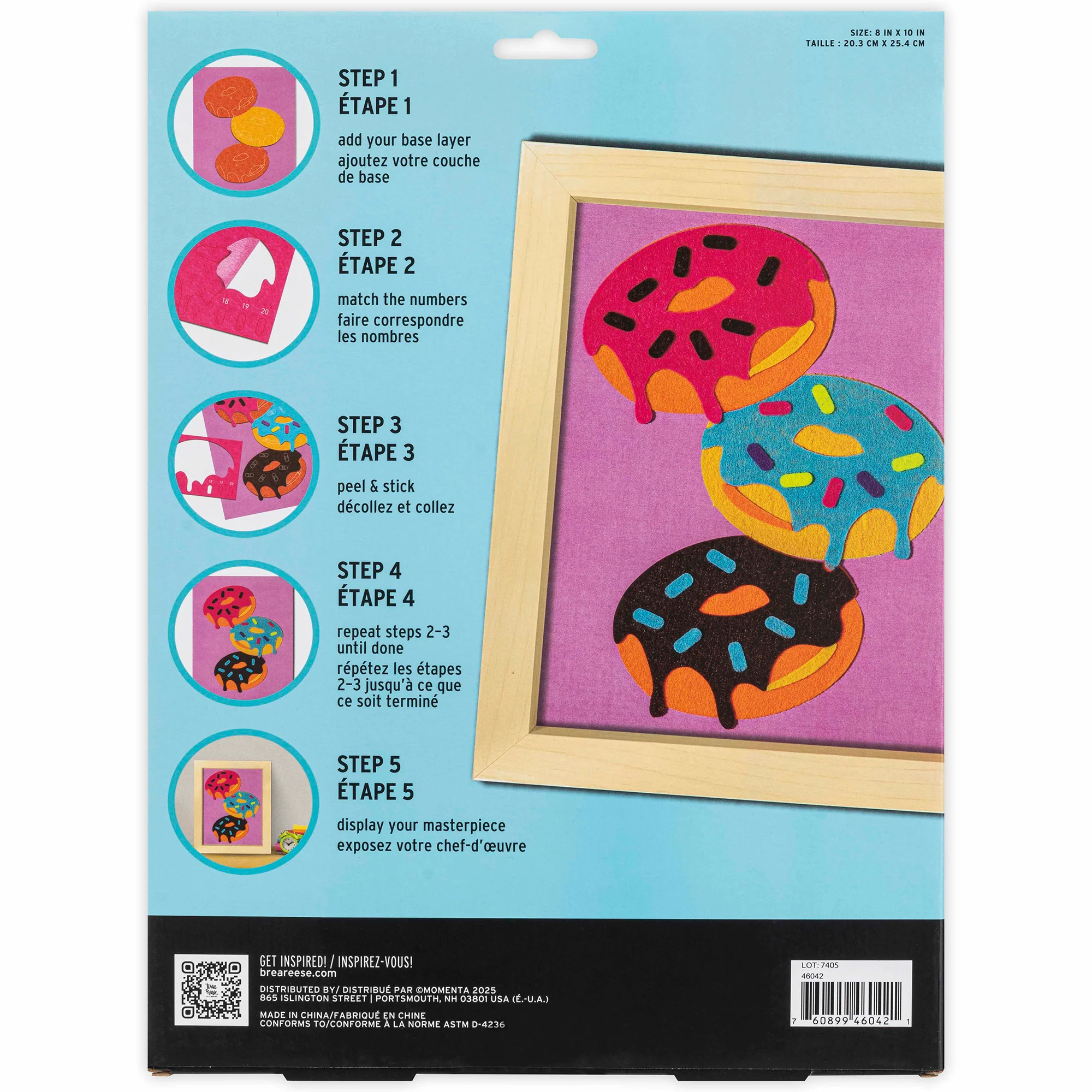Felt Art Sweet Donuts Peel And Stick Craft Kit With 32 Pieces - Image 2