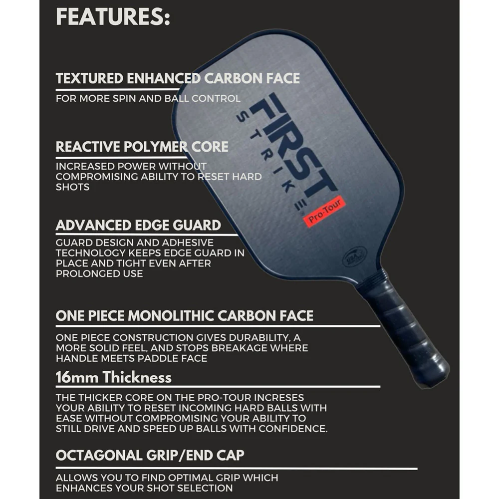 First Strike Pickleball Pro-Tour: Elite Carbon Fiber Paddle - Image 2