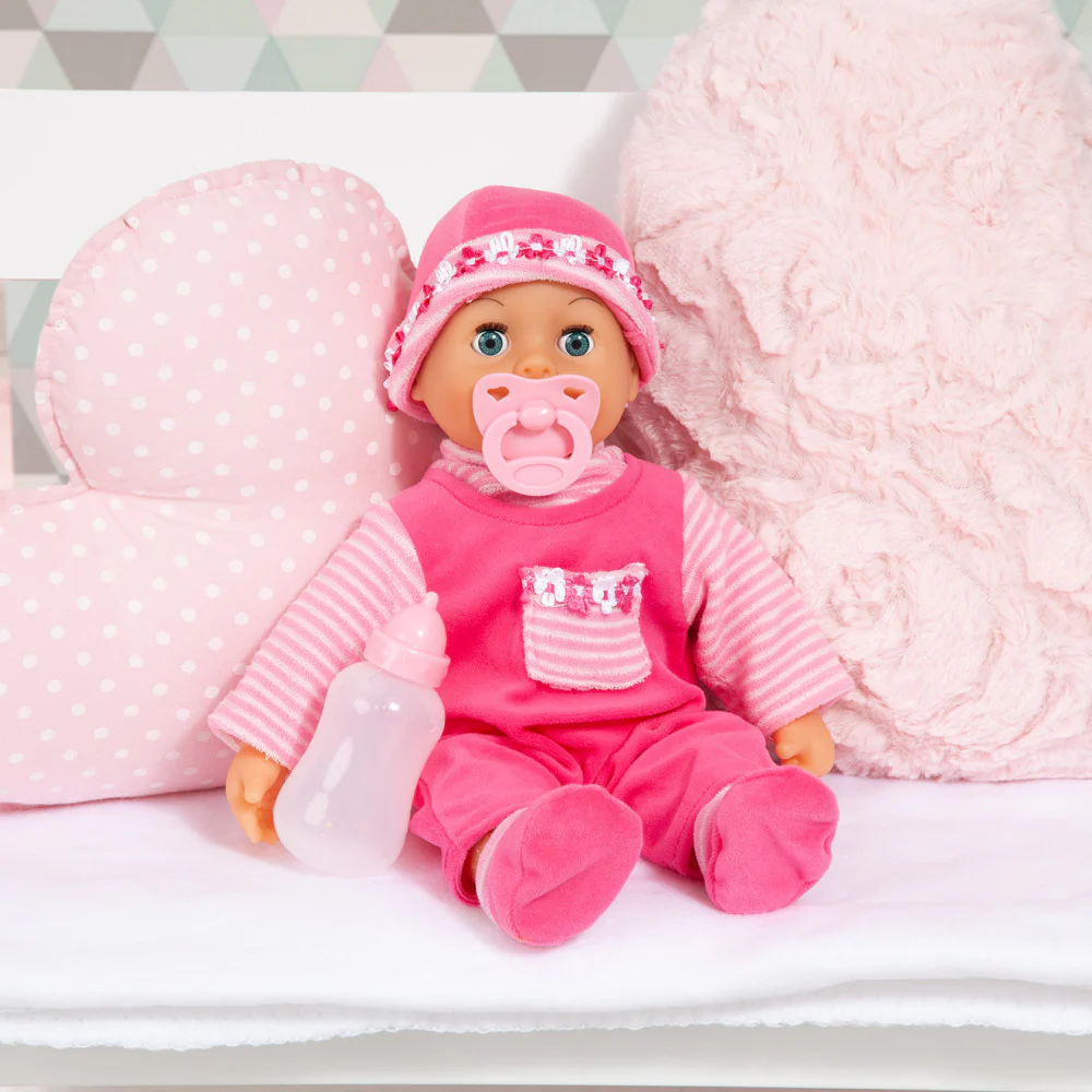 First Words 15-Inch Interactive Baby Doll in Pink - Includes Accessories
