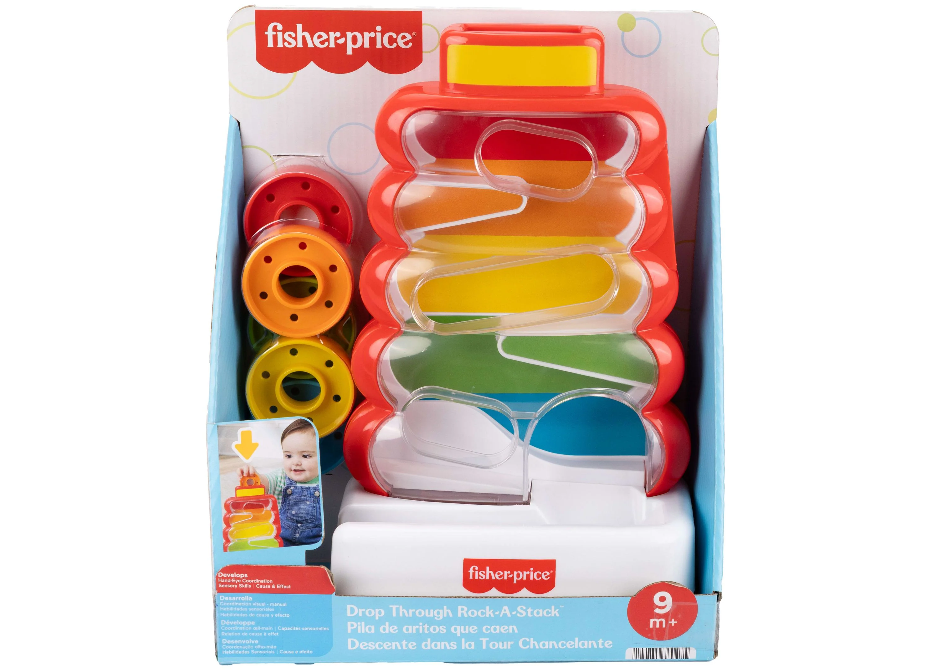 Fisher-Price Rock-a-Stack Developmental Play - Drop Through Tower with 5 Coins - Image 2