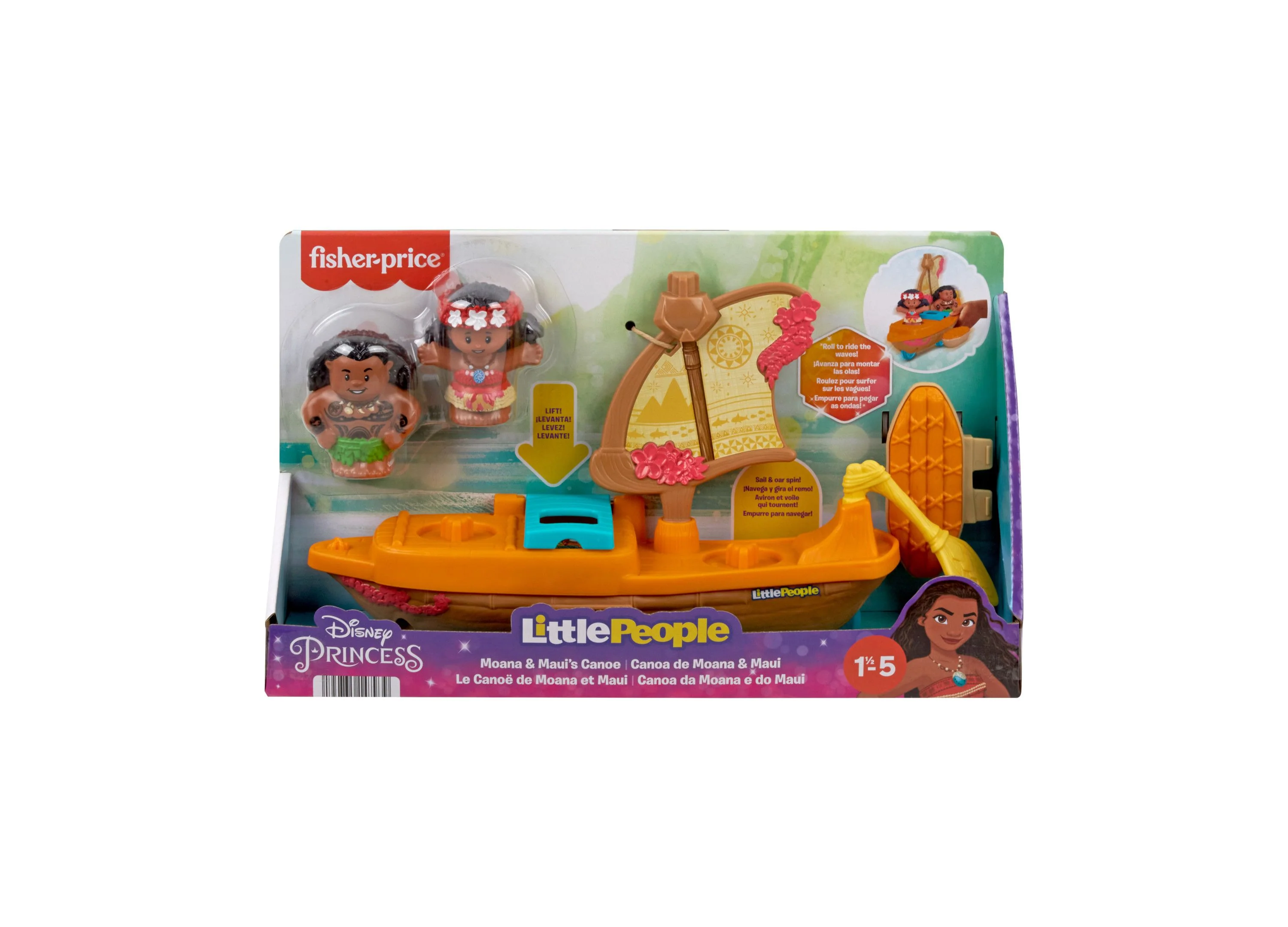 Fisher Price Little People Disney Moana & Maui Adventure Canoe - Image 2