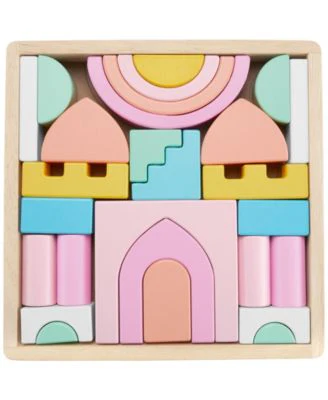 Fisher Price FSC-Certified Wooden Castle Block Set, 28 Pieces for Toddlers - Image 2