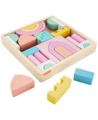 Fisher Price FSC-Certified Wooden Castle Block Set, 28 Pieces for Toddlers - Image 5