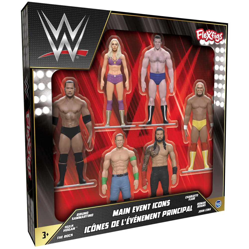 FleXfigs WWE Icons Deluxe Action Figures Pack - 6 Iconic Wrestlers - Image 3