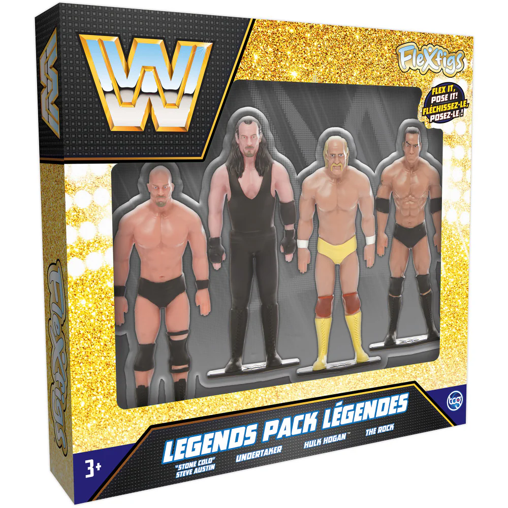 FleXfigs WWE Legends 4-7 inch Articulated Action Figures - The Rock, Hulk Hogan, Stone Cold, Undertaker - Image 4