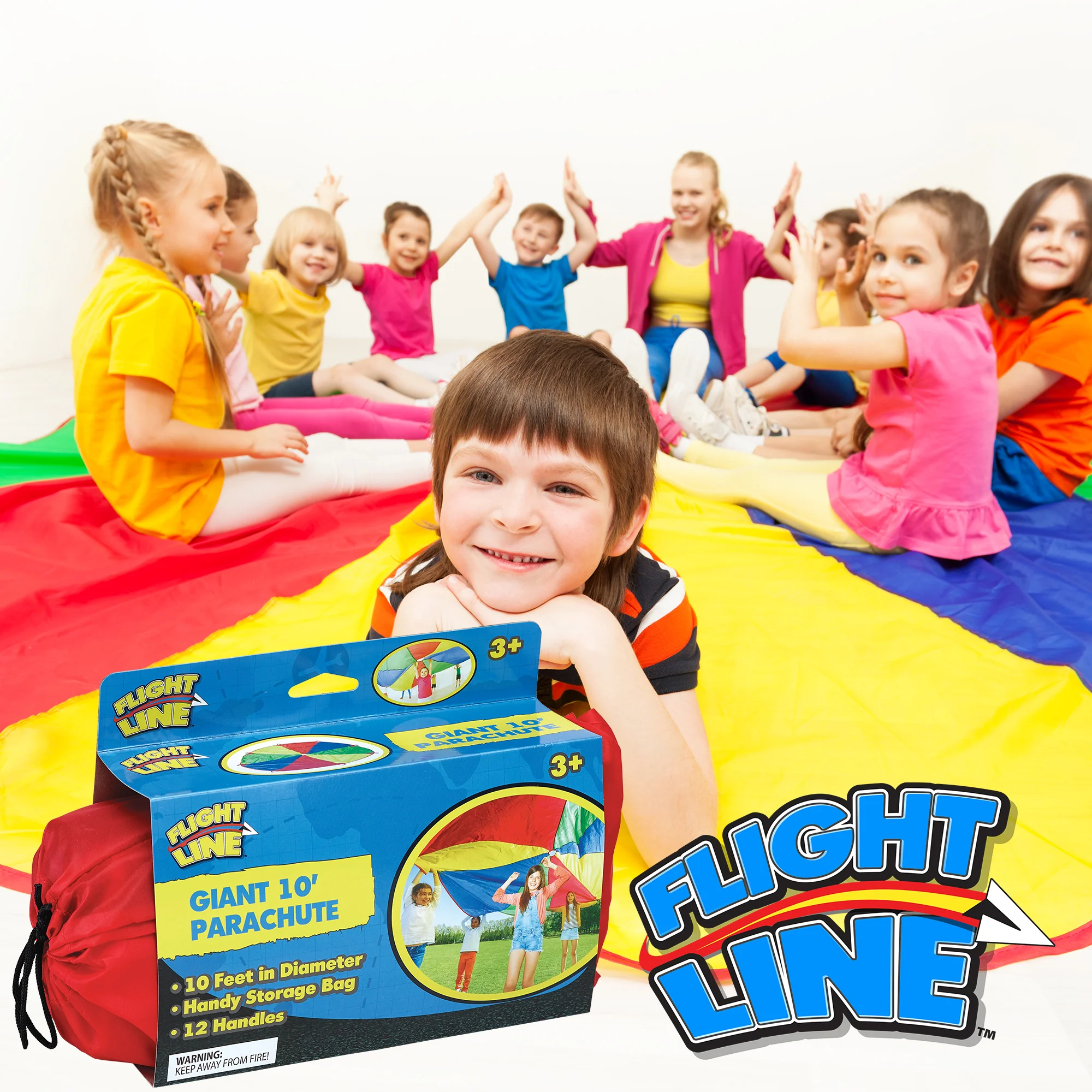 Flight Line Giant 10' Parachute - Colorful Sports Play for Kids Aged 3+ - Image 5