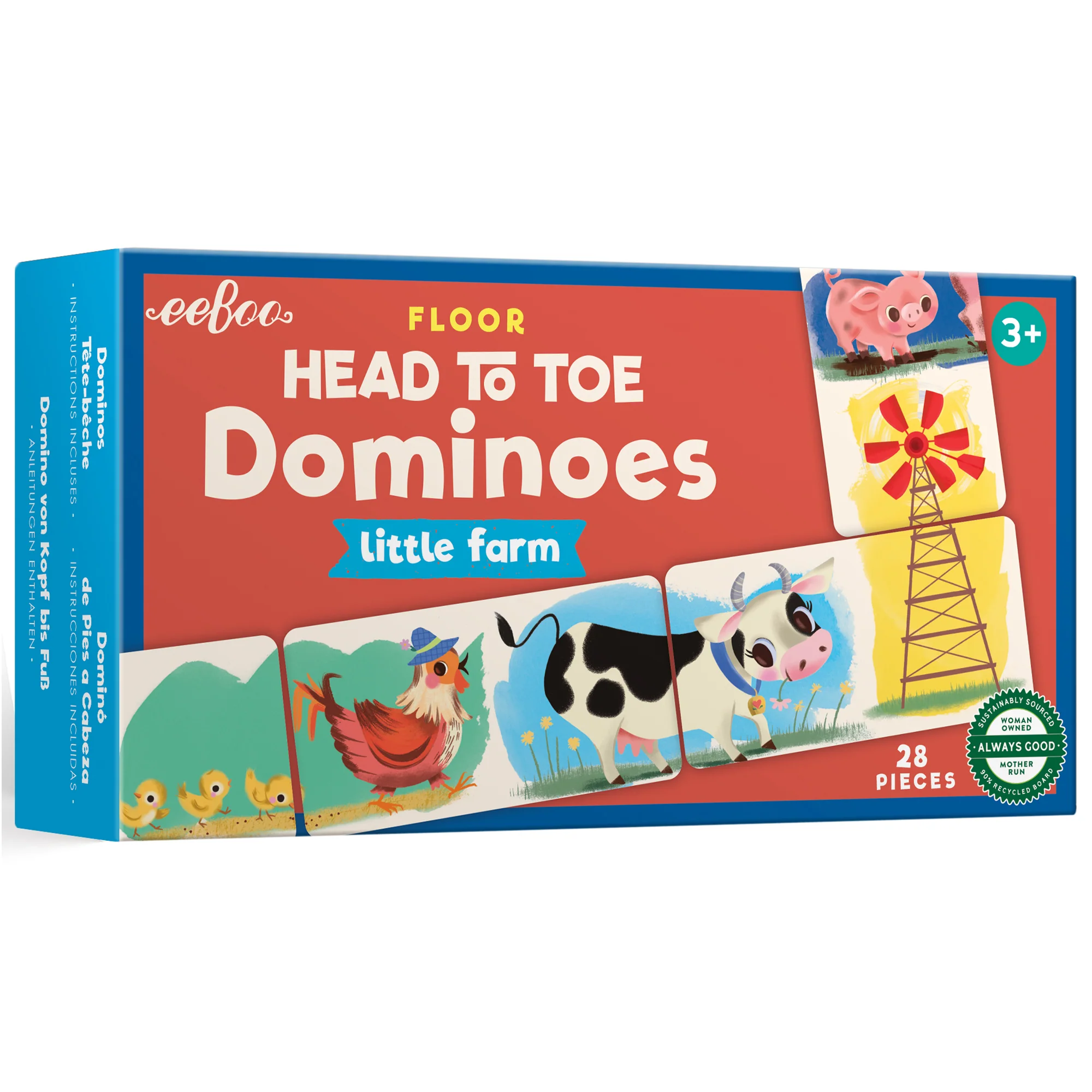 eeBoo Little Farm Head To Toe Dominoes Matching Game