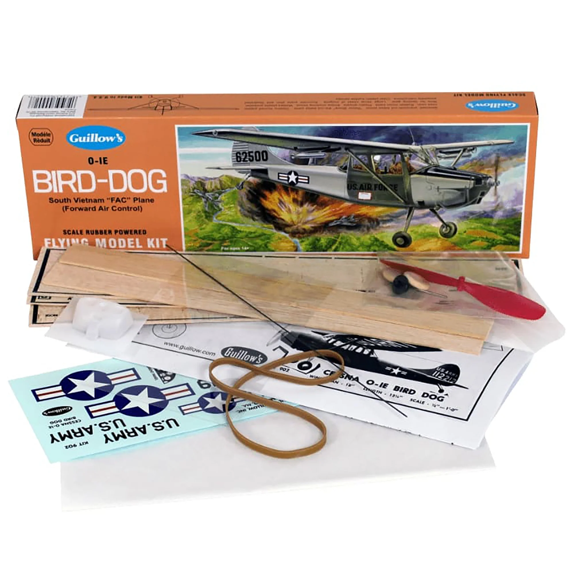 Guillow's Cessna O-1E Bird Dog Balsa Wood Flying Model Kit 18-Inch Wingspan - Image 2