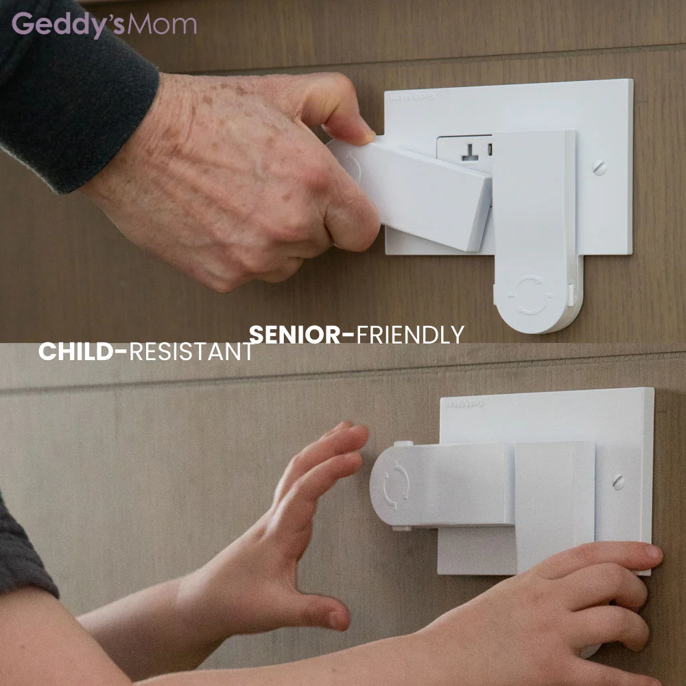 Geddy's Mom: Shut Your Face - White - Self-Closing Outlet Safety Cover - Image 7