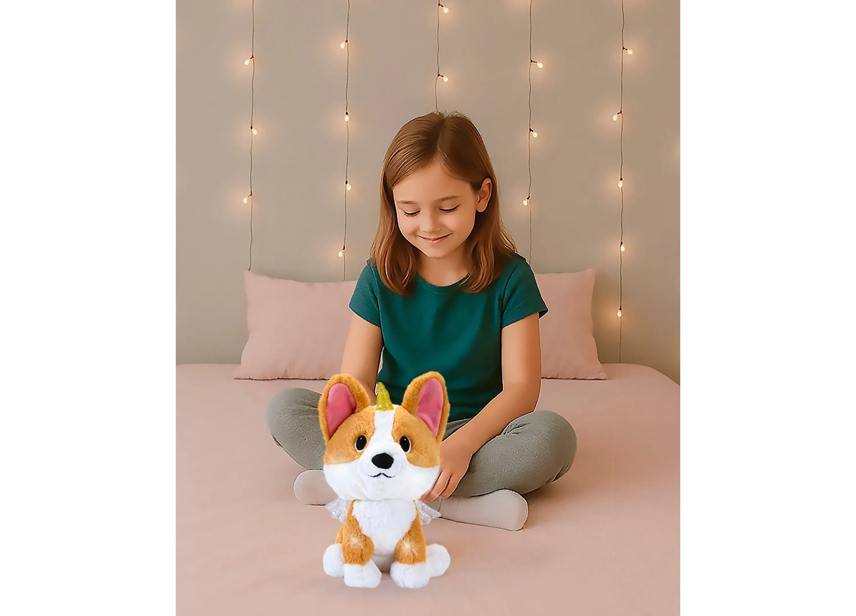 Geoffrey's Toy Box Star Brights 10" Fairy Corgi LED Plush Toy - Image 4