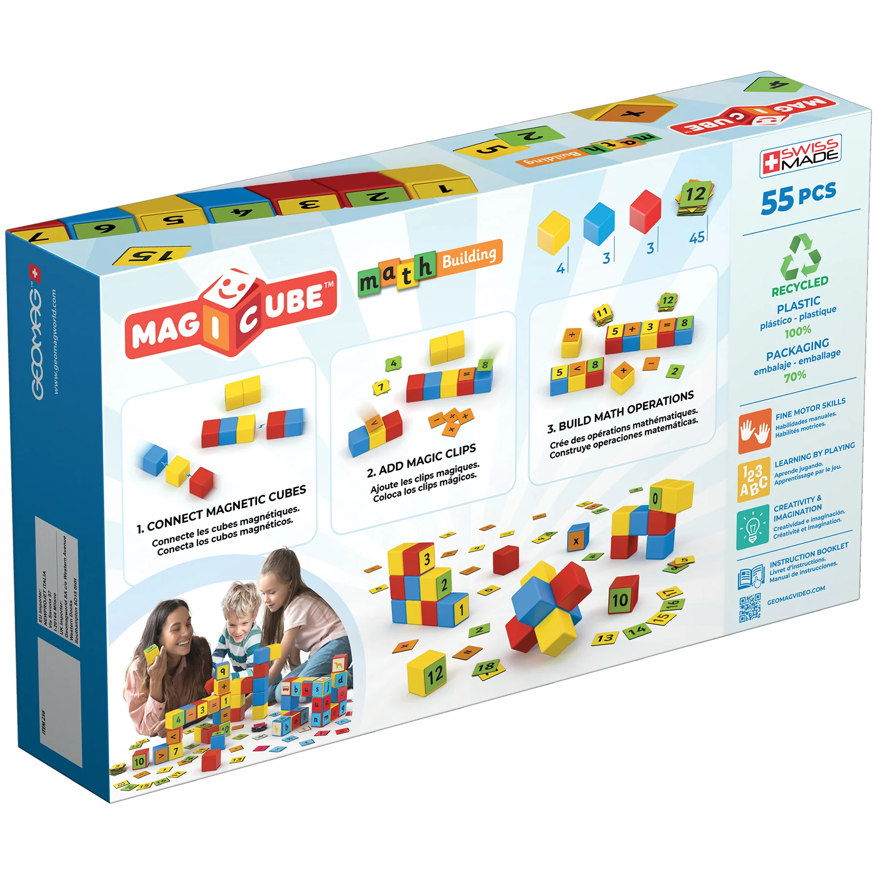 Geomag Magicube Math Building Set - 55 Pieces, Recycled Materials - Image 2