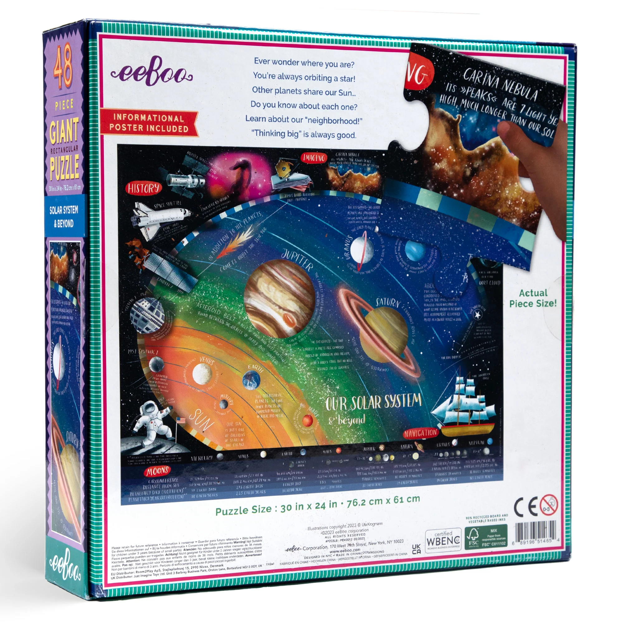 eeBoo Galactic Exploration Giant Floor Puzzle - 48 pc