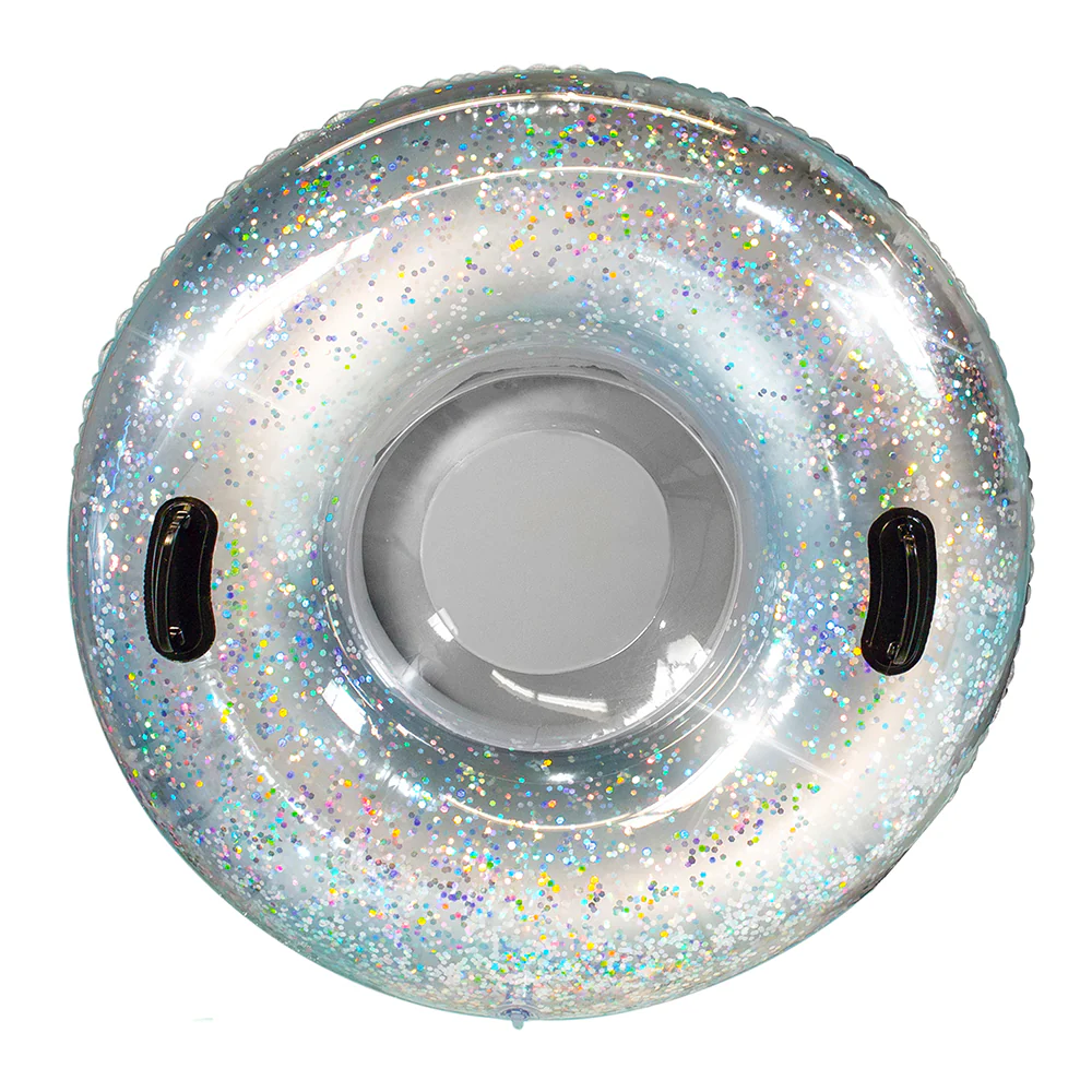 42-inch SnowCandy Glitter Snow Tube - Dazzling Silver