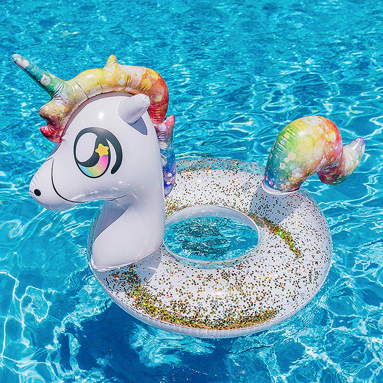 PoolCandy Glitter Unicorn 40-inch Color-Changing Pool Tube - Image 5