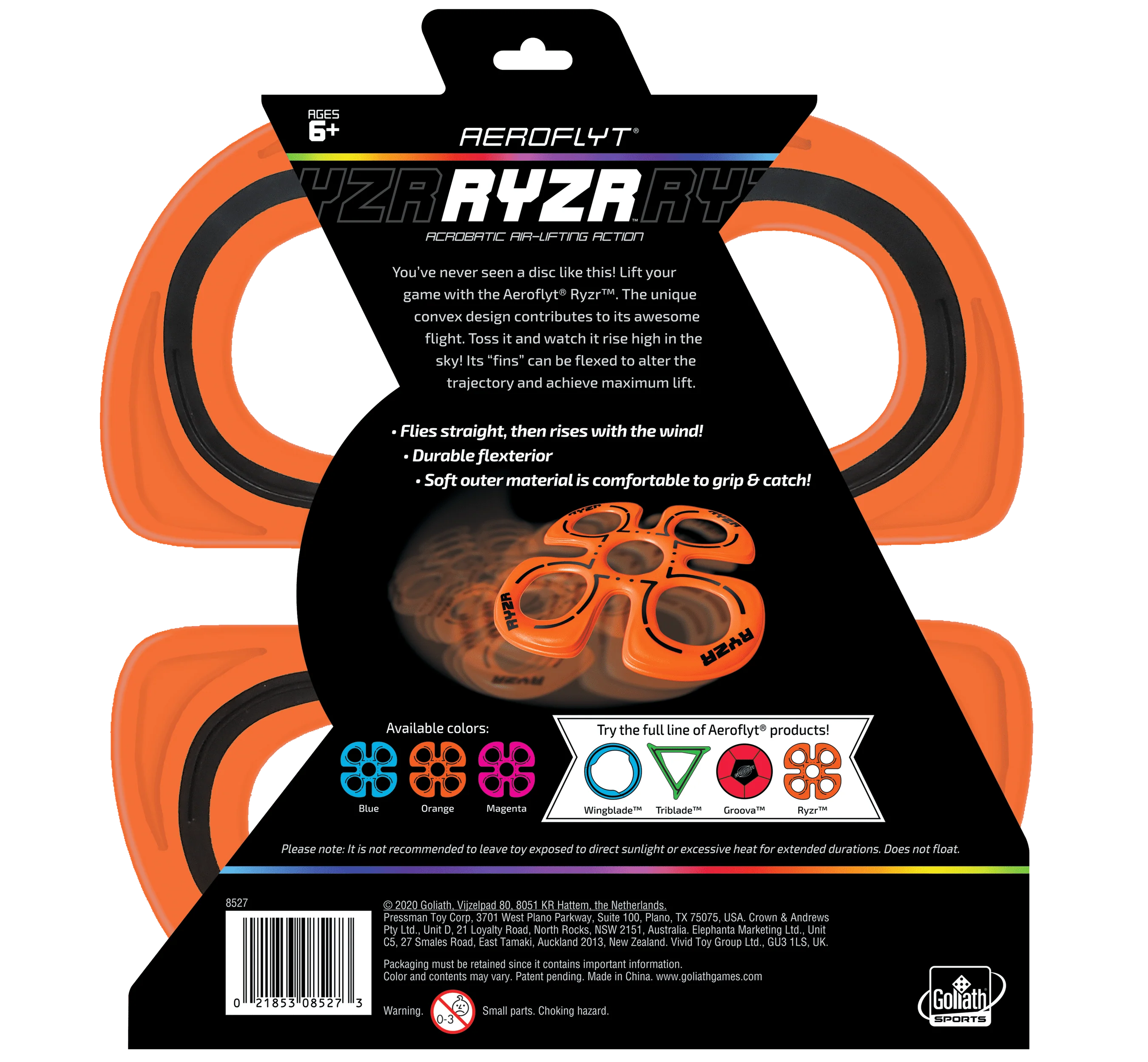 Goliath Sports Aeroflyt Ryzr Orange - Acrobatic Flying Disc - Image 2
