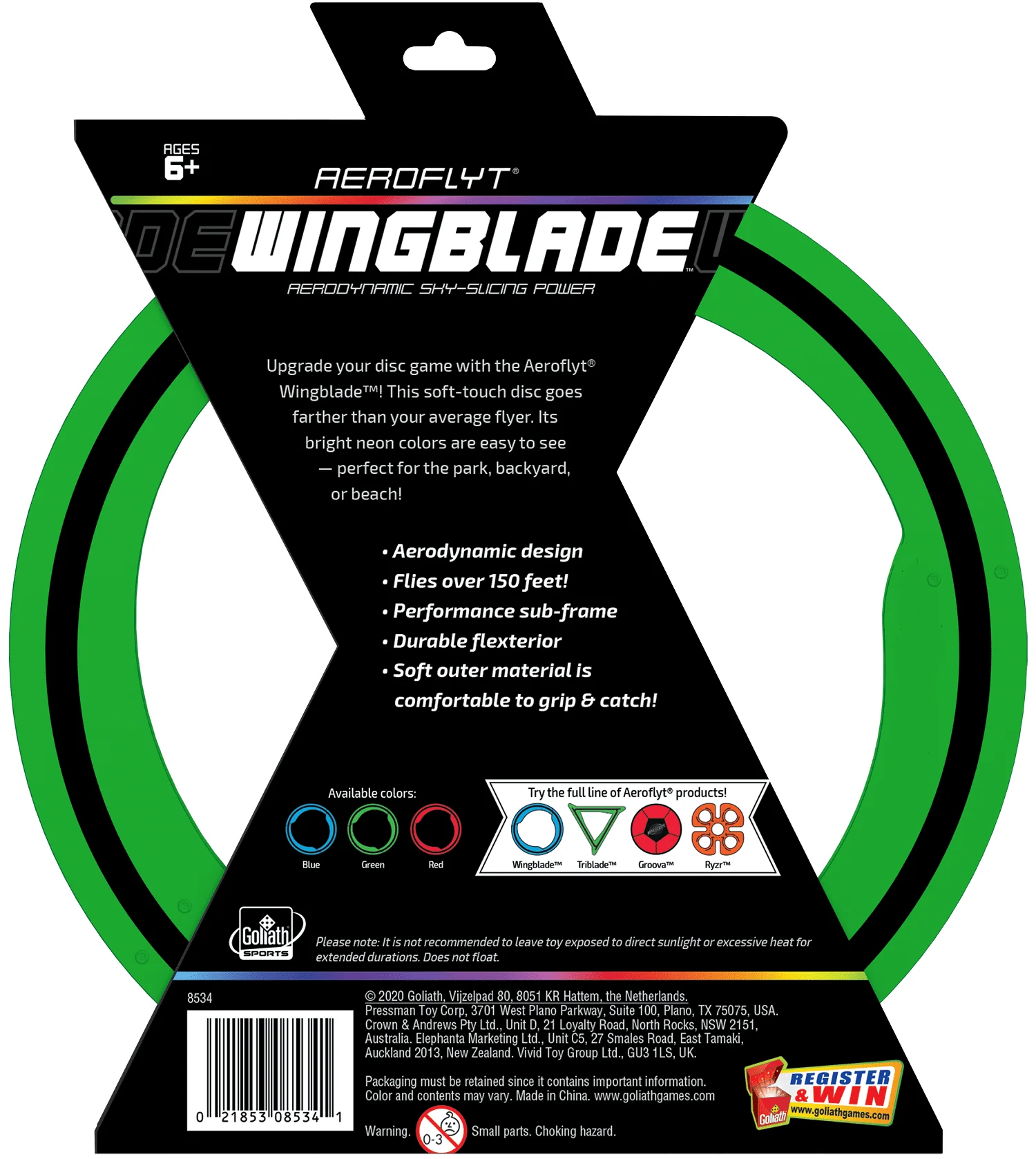 Goliath Sports Aeroflyt Wingblade Green - Ultimate Flying Disc - Image 2