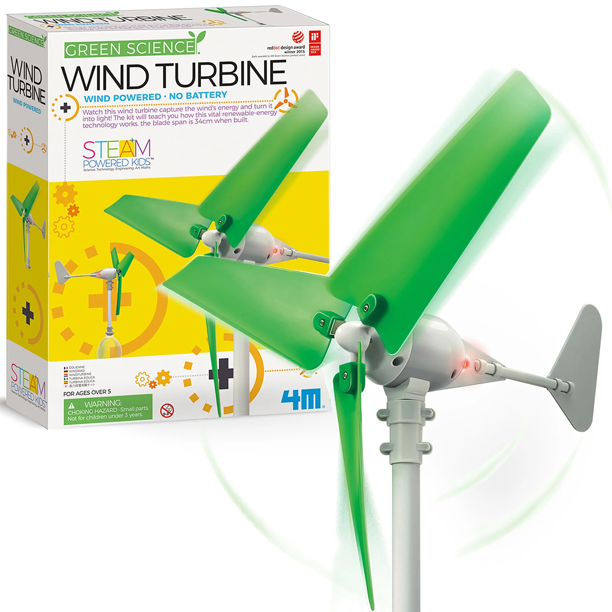 4M Green Science Wind Turbine Renewable Energy STEM Building Kit - Image 2