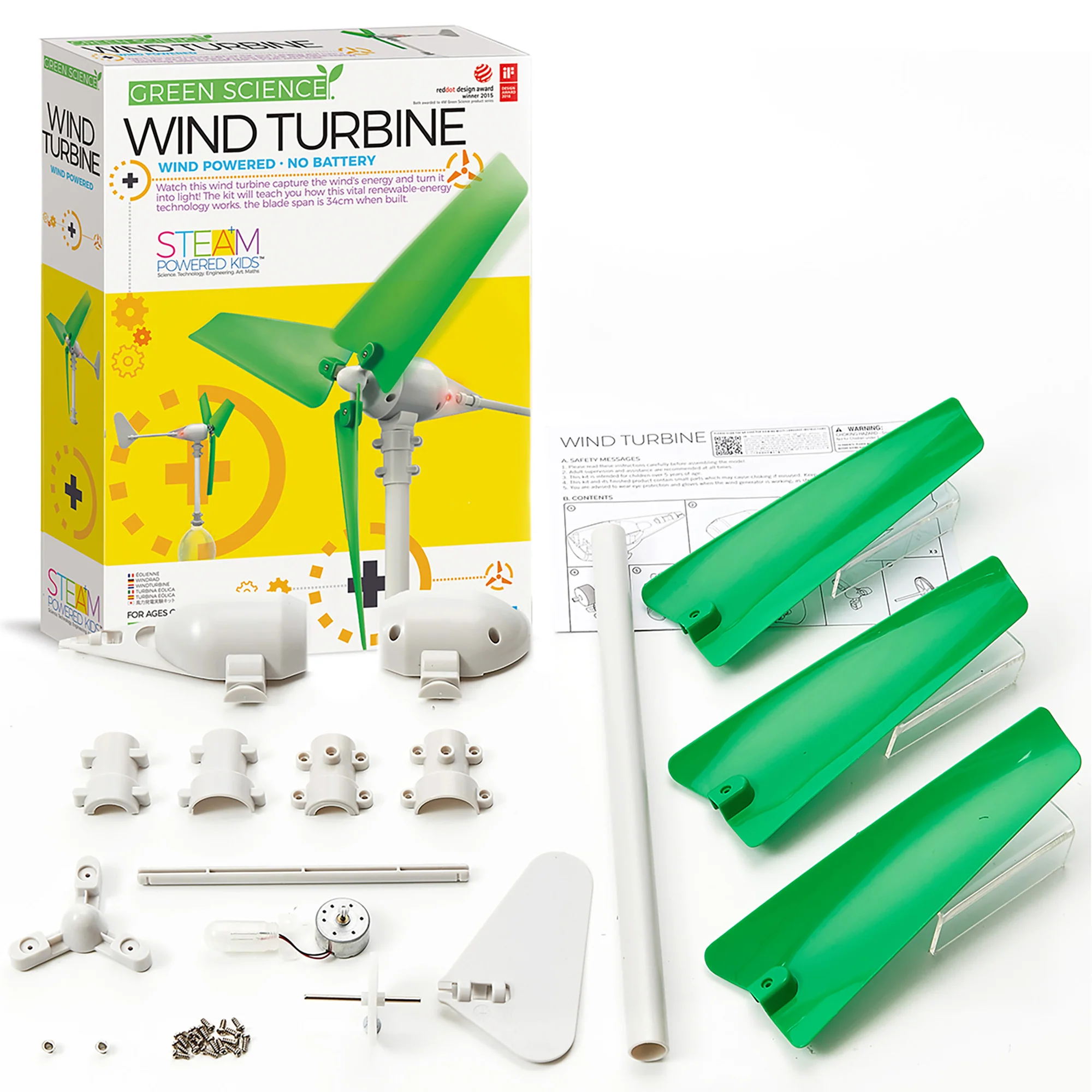 4M Green Science Wind Turbine Renewable Energy STEM Building Kit - Image 3