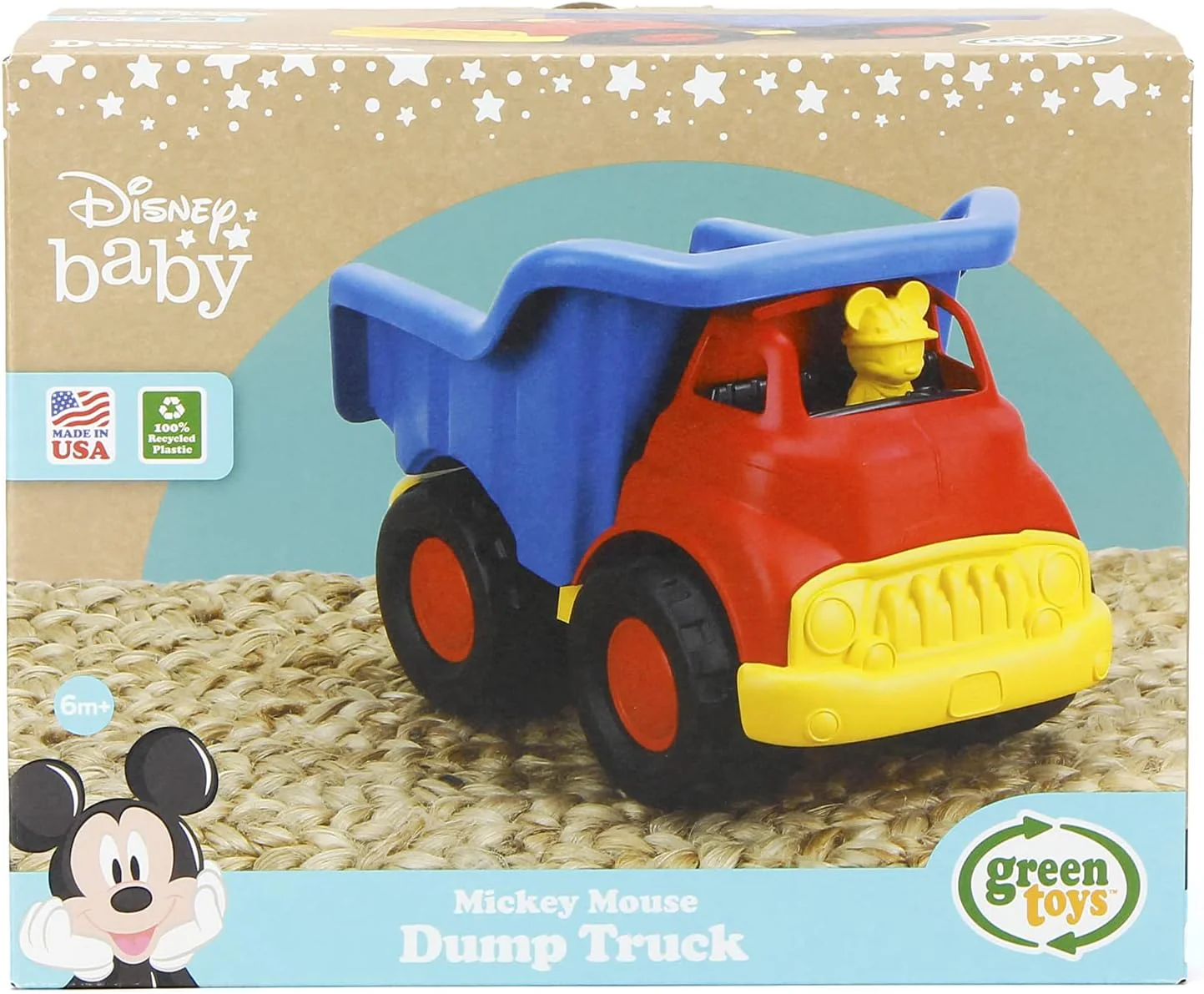 Green Toys Disney Mickey Mouse Eco-Friendly Dump Truck - Red/Blue - Image 3