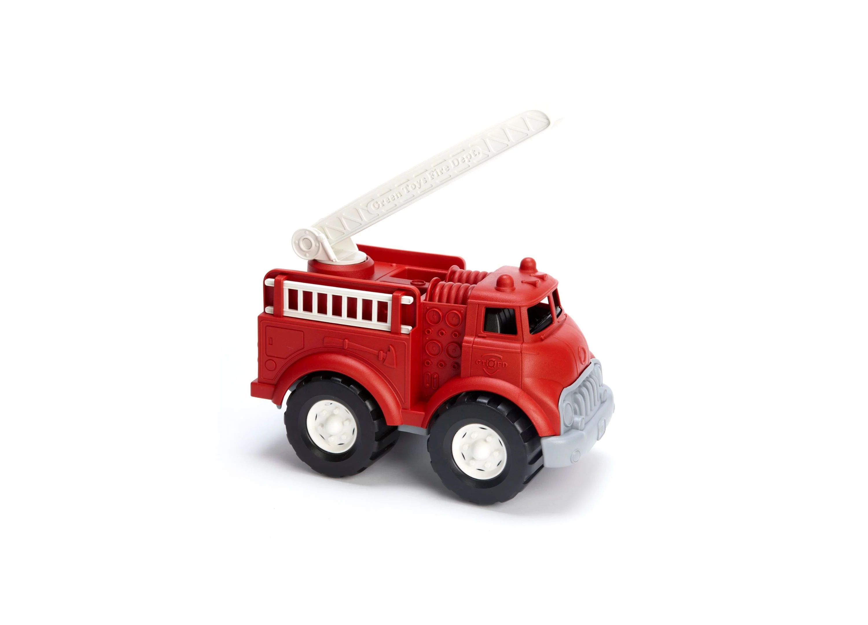 Green Toys Fire Truck With Rotating Ladder And Removable Side Ladders - Image 3