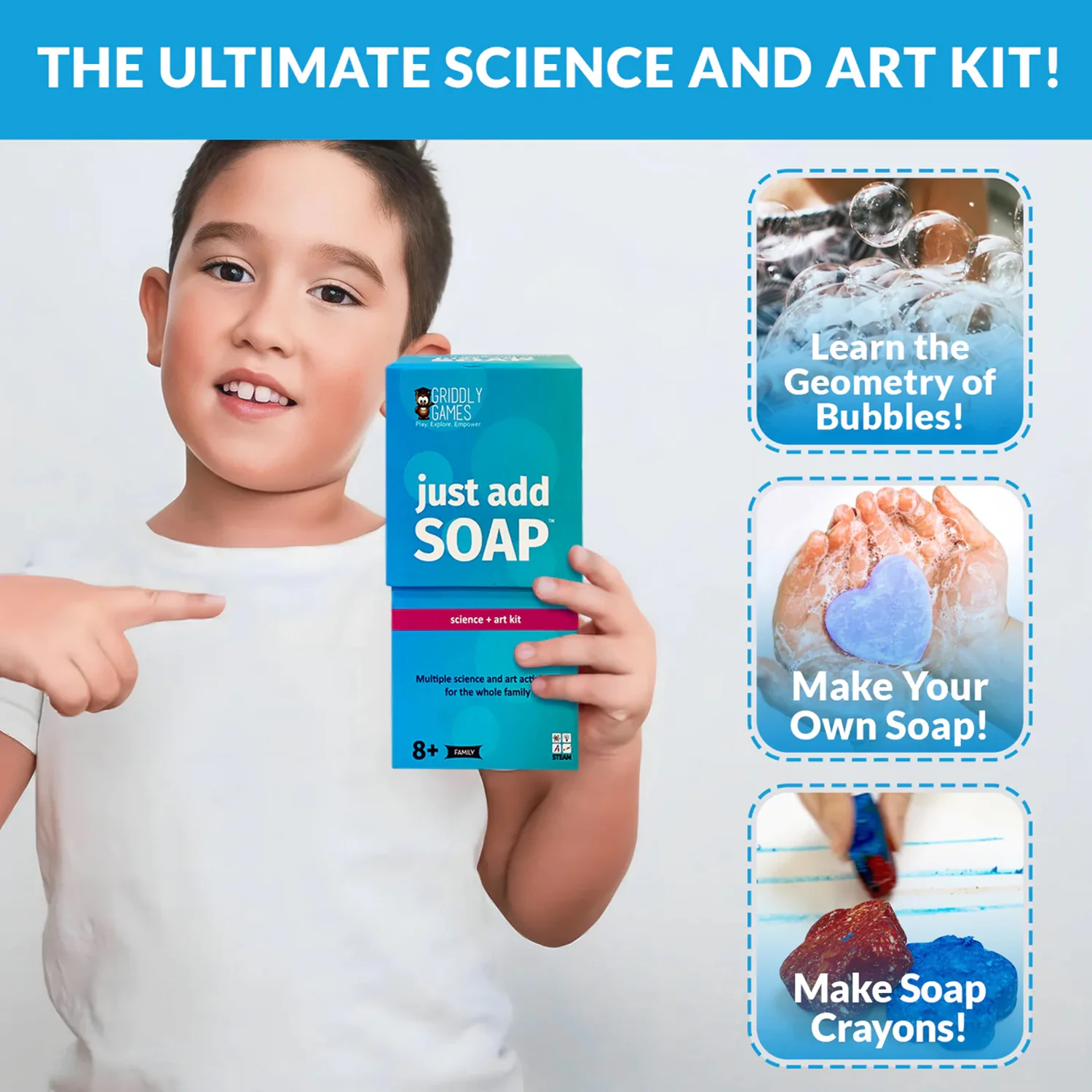 Griddly Kids Just Add Soap Science and Art Exploration Kit - Image 3