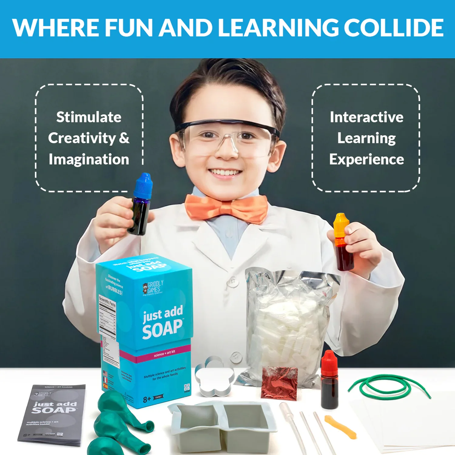 Griddly Kids Just Add Soap Science and Art Exploration Kit - Image 4