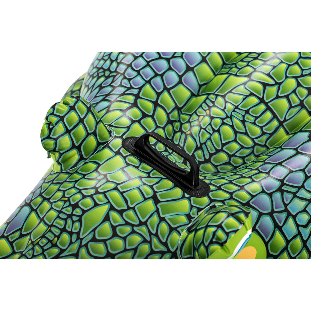 H2OGO! Buddy Croc Inflatable Ride-On Pool Float, 60" x 28", Green - Image 3