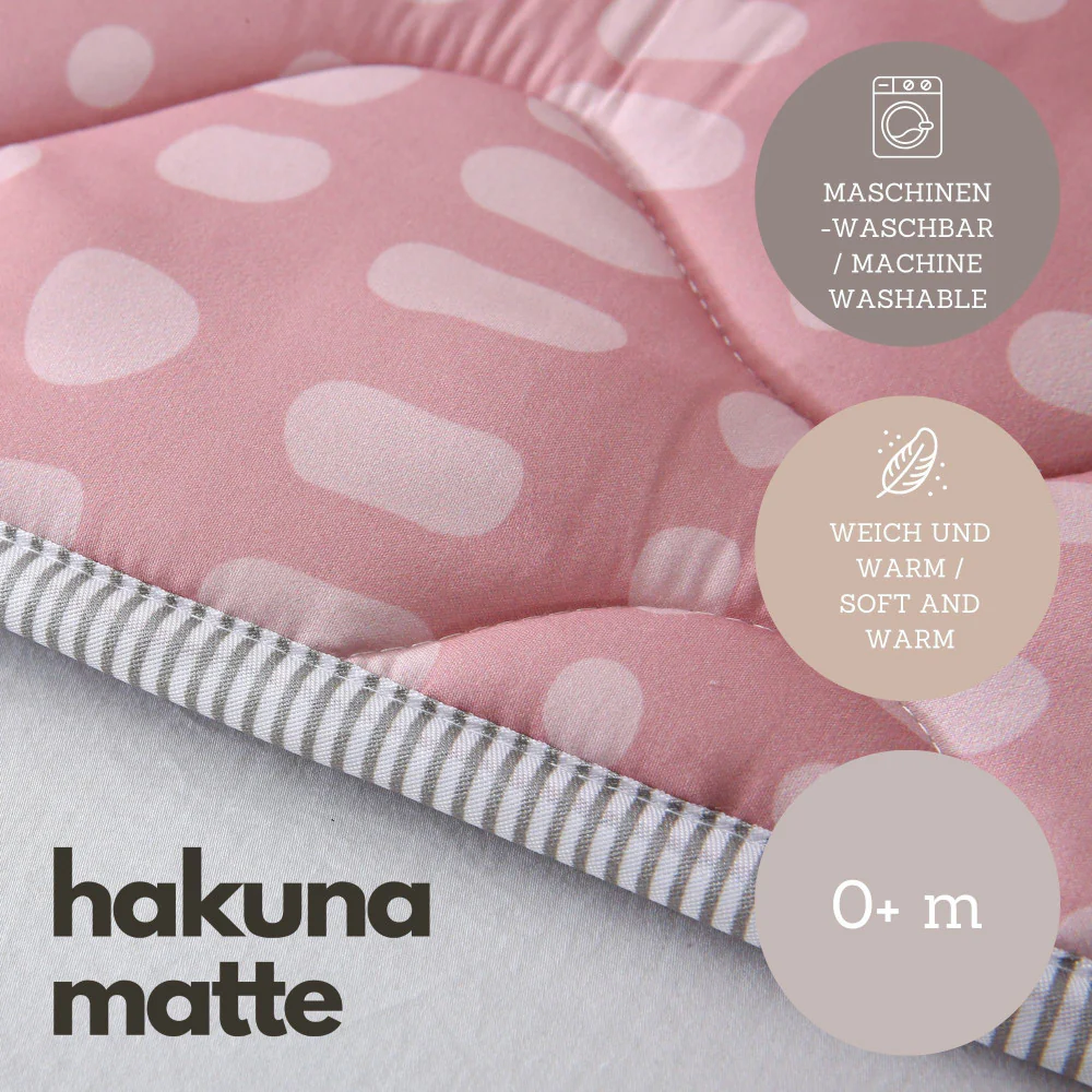 Hakuna Matte Quilted Playmat - Pink & Dots - Squishy Soft, 50" Square - Image 5