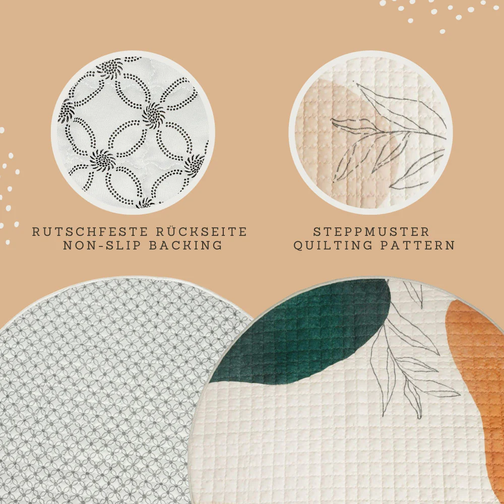 Hakuna Matte Watercolor Quilted Playmat - Padded 59" Circle Floor Blanket - Image 2