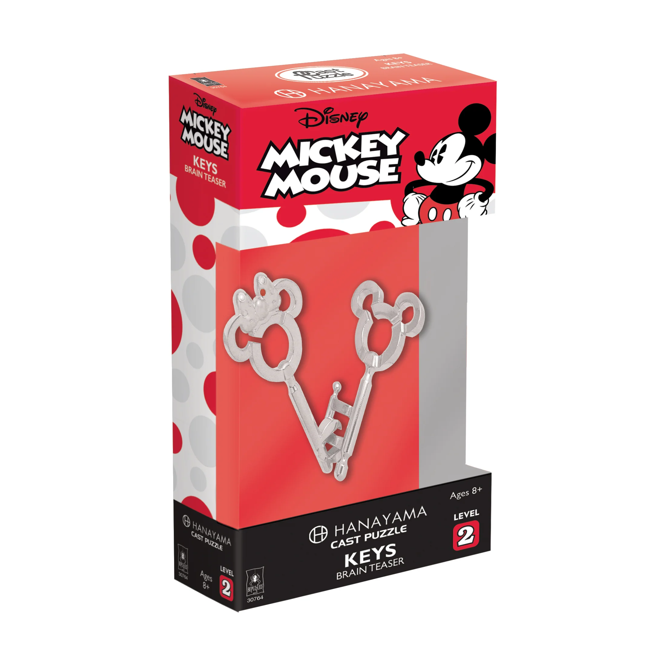 Hanayama Level 2 Disney Mickey Mouse: Mickey/Minnie Keys Cast Puzzle