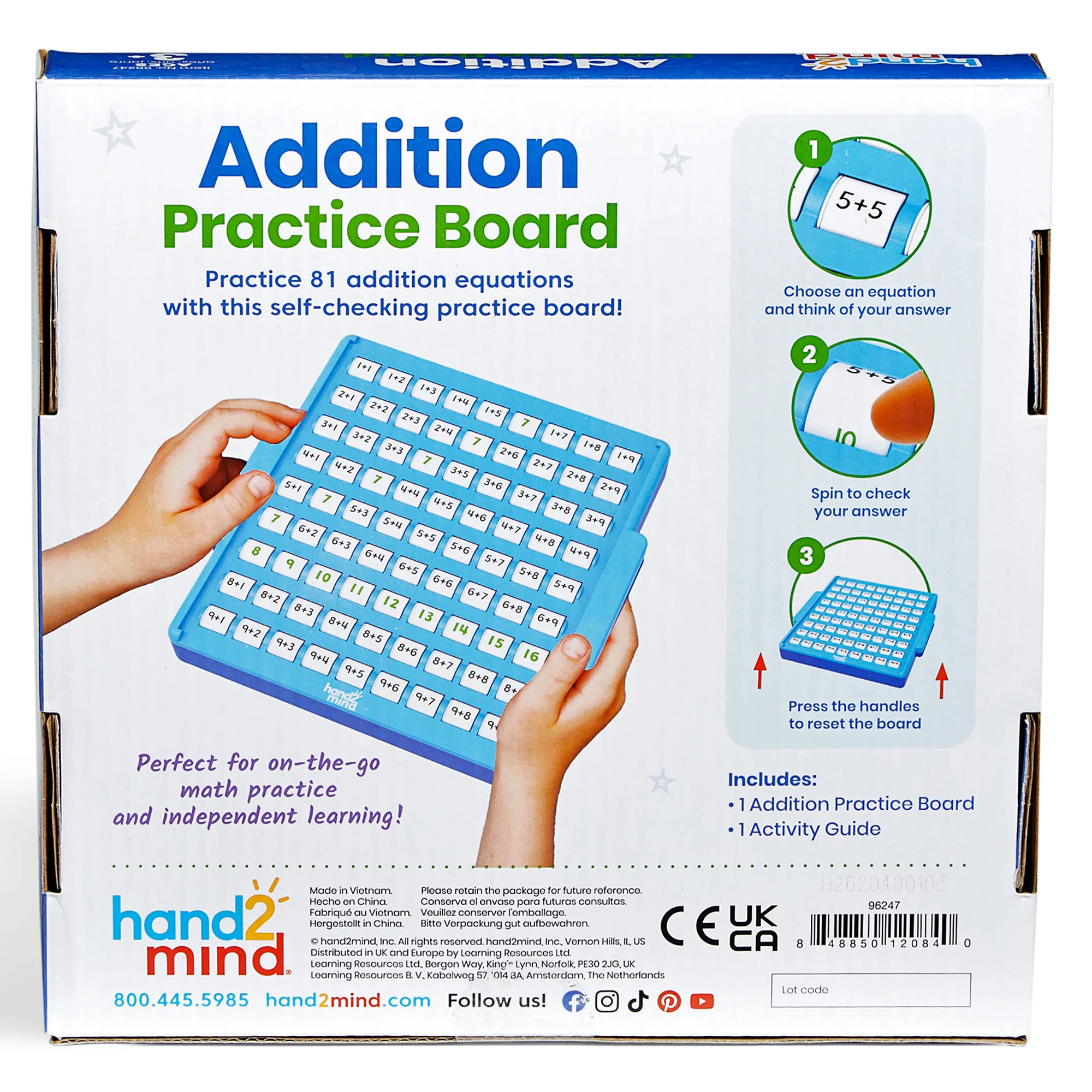 Hand2Mind Spin & Solve Interactive Math Facts Board - Addition Fun - Image 3