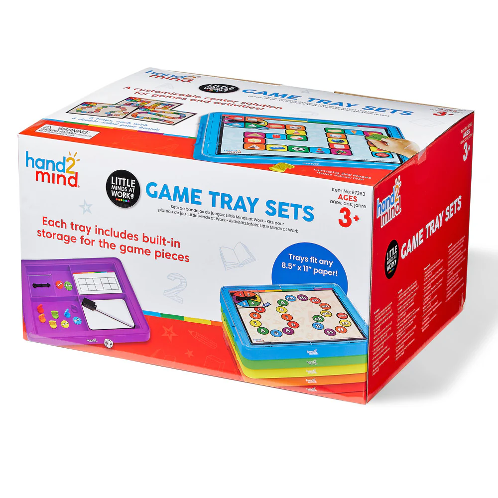 Hand2Mind Little Minds at Work - Tara West Designed Game Tray Set - Colorful - Image 2