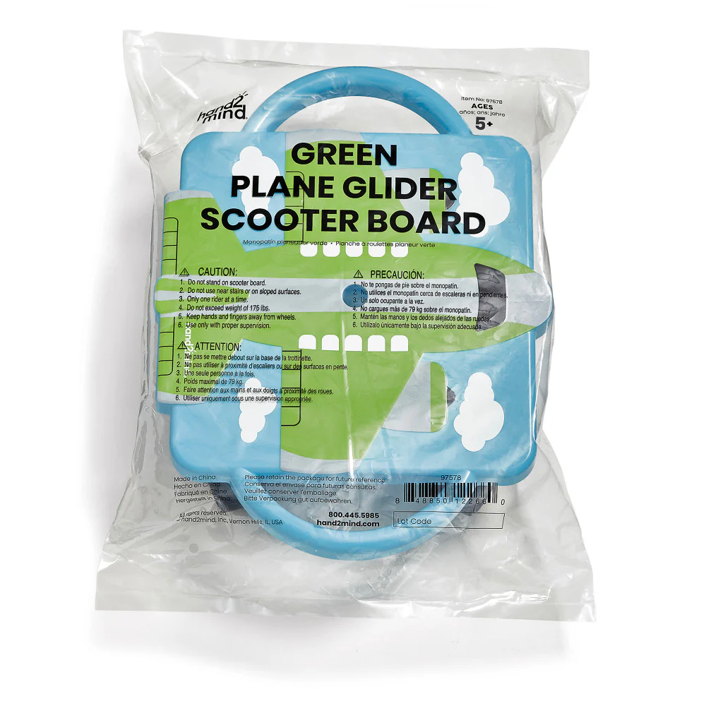 Hand2Mind - Plane Glider Scooter Board - Fly High Series, Green - Image 2