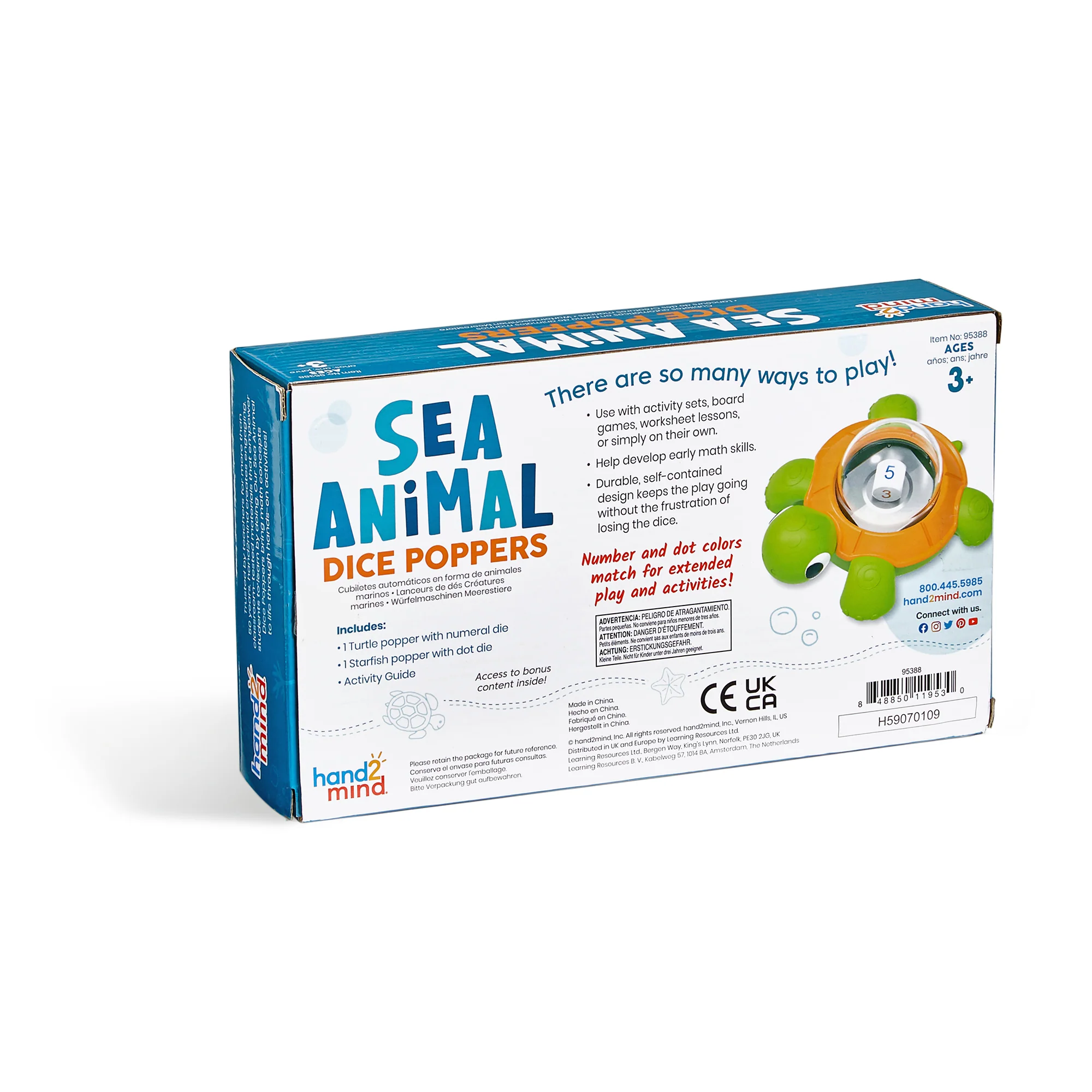 Hand2Mind Sea Animal Dice Poppers, Turtle & Starfish - Educational Counting Toy - Image 3