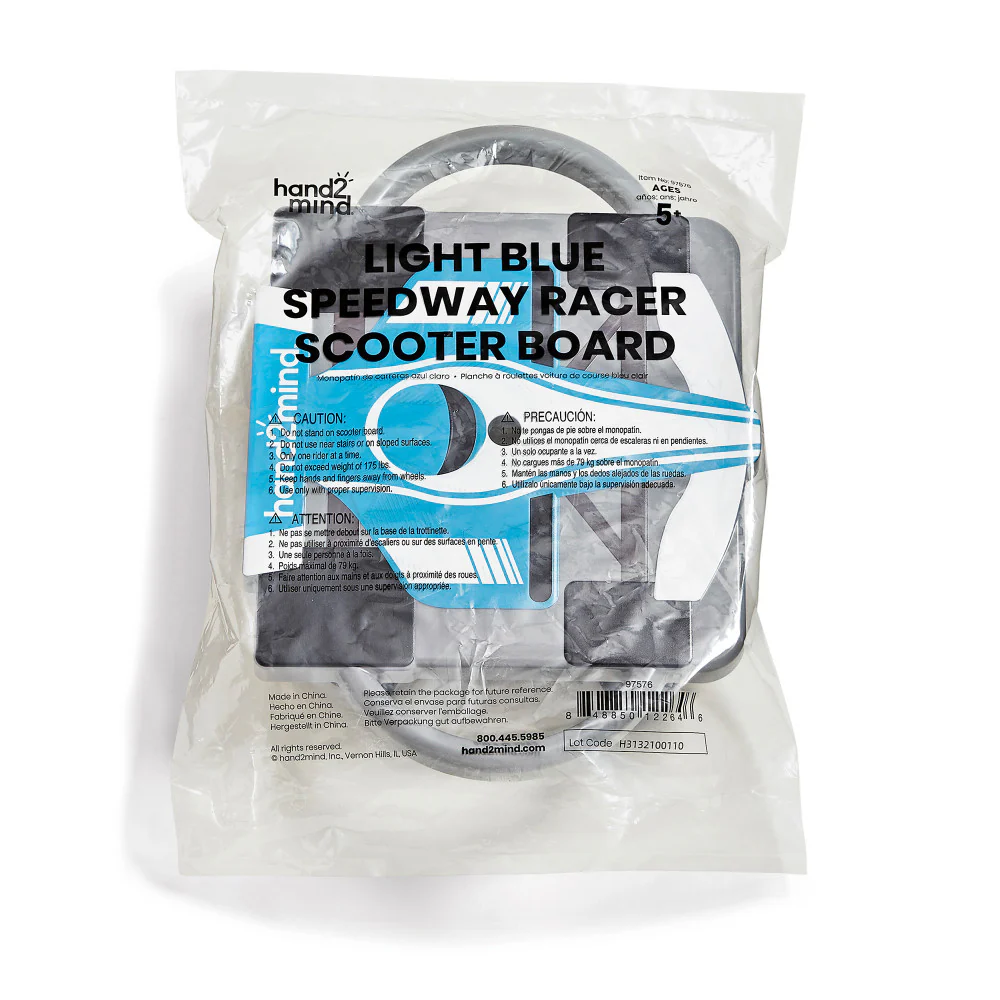 Hand2Mind Speedway Racer Scooter Board, Light Blue - Image 2