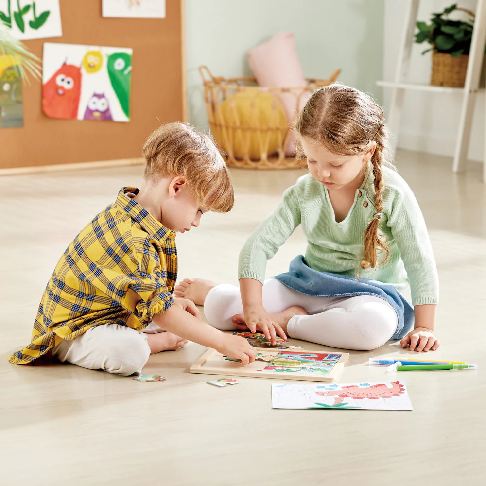 Hape Dino Double-Sided Coloring Jigsaw Puzzle - 24 pc - Image 7