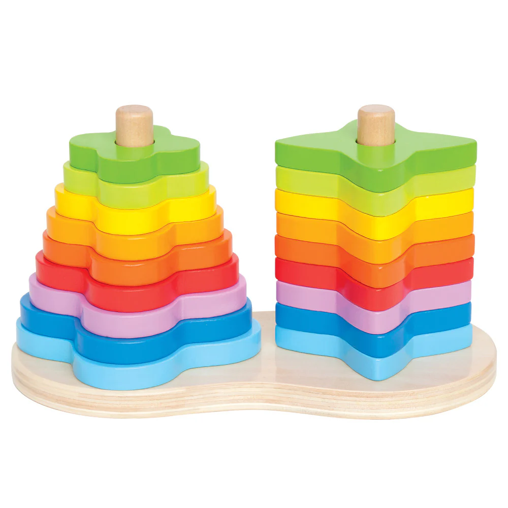 Hape Double Rainbow Stacker – Blossom & Star Wooden Toy