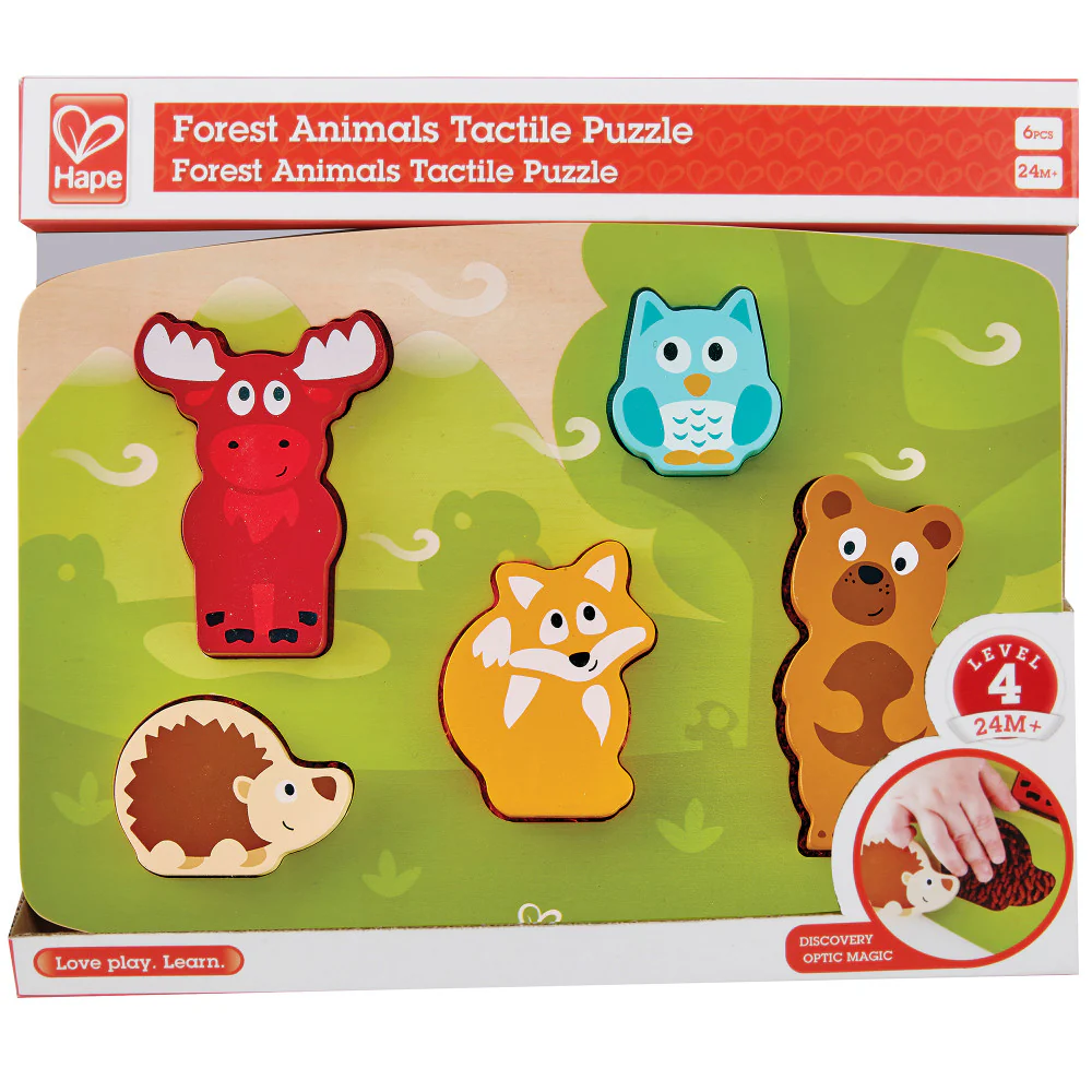 Hape Forest Friends 6pc Wooden Sensory Puzzle Toy - Image 2