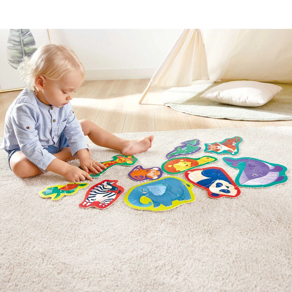 Hape Jungle Friends 10-Pack Animal Shaped Puzzles - Image 3
