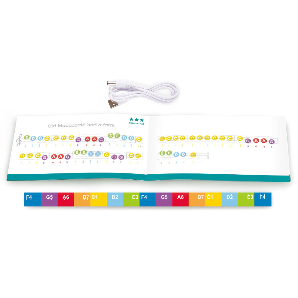 Hape Red Learn With Lights Piano and Stool - Wooden Electric Musical Toy - Image 4