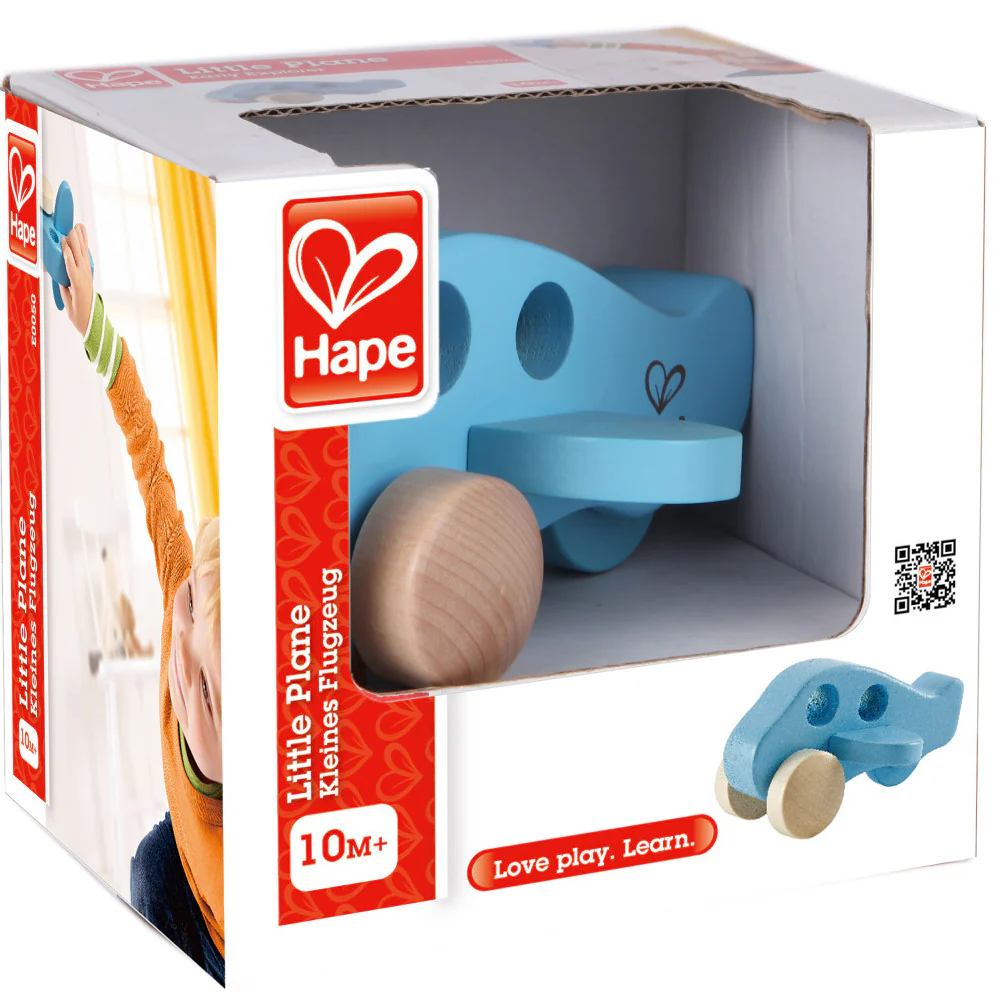 Hape Sky High Wooden Little Plane - Blue - Image 2