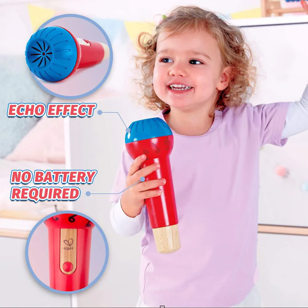 Hape Mighty Echo Microphone, Voice Amplifying Toy in Red & Blue - Image 5