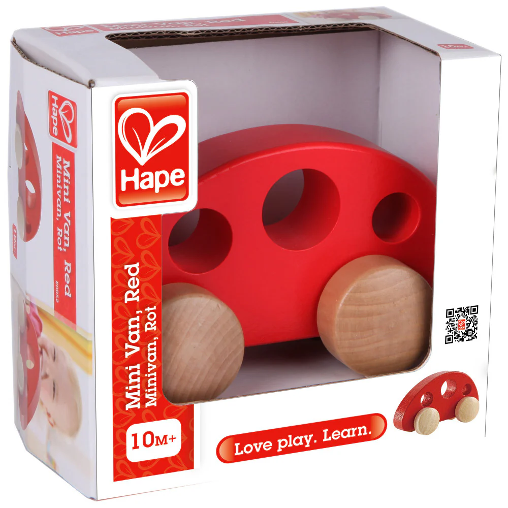 Hape Mini Van - Brilliant Red - Wooden Toddler Toy Vehicle - Image 2