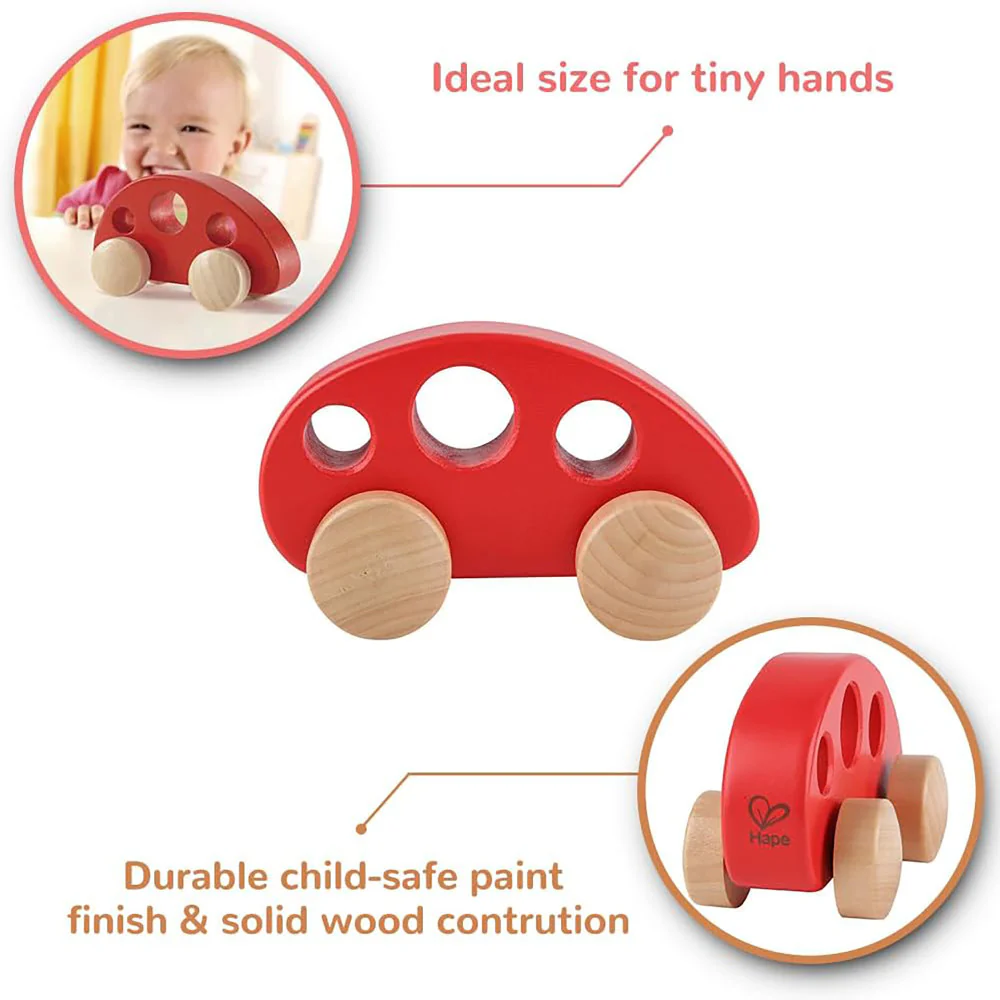 Hape Mini Van - Brilliant Red - Wooden Toddler Toy Vehicle - Image 3